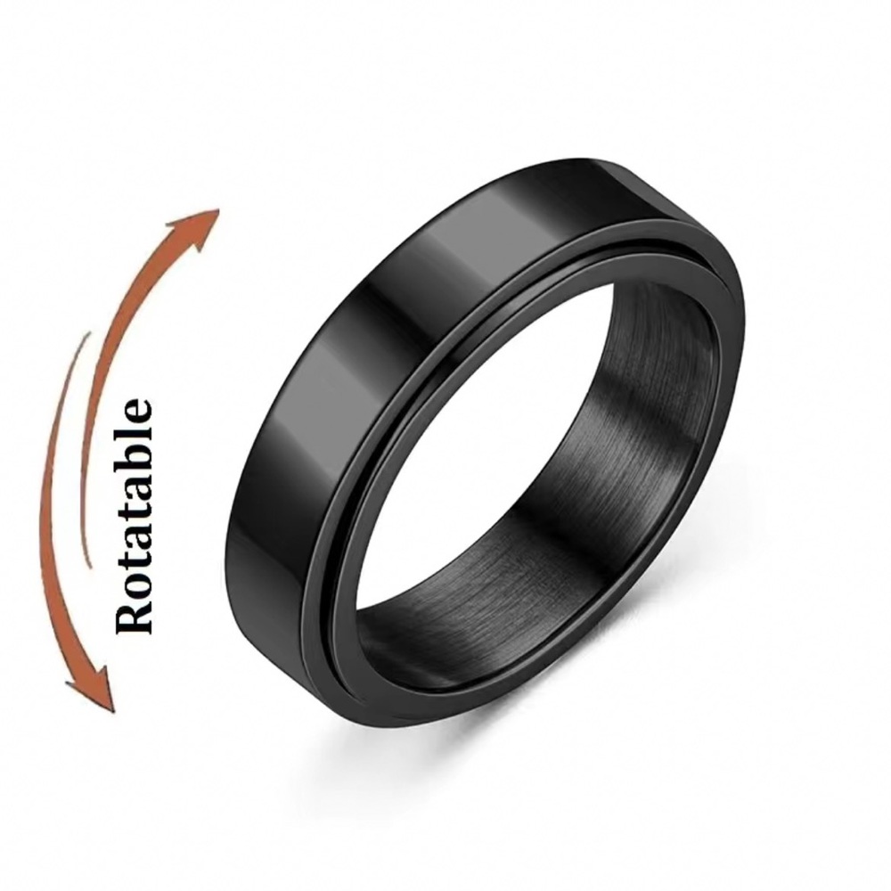 ✨3/$25✨ Stainless Steel Two Tone Rotatable Spinner Unisex Band Ring